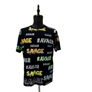 Connctd Men's Large "Savage" T-Shirt Black Short Sleeve